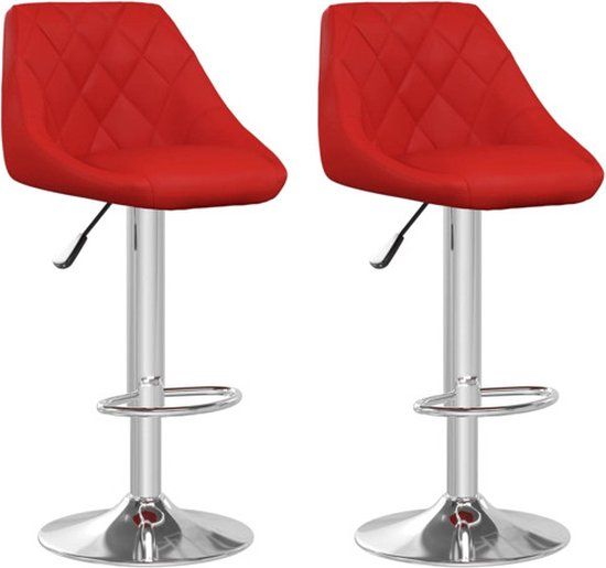 VidaXL Barkrukken - Set van 2 - Wijnrood Fluweel Barstoelen