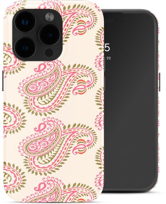 Selencia Hoesje - Geschikt voor Apple iPhone 15 Pro - Backcover geschikt voor MagSafe - Paisley Blush