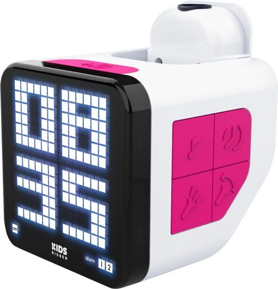 Bigben RCUBE Wekker - Wit/Roze