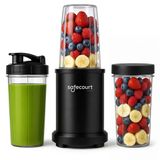 Safecourt Kitchen Power Blender – 1000W – Smoothie Maker voor IJs & Bevroren Fruit – BPA-vrij – To-Go Beker – Zwart