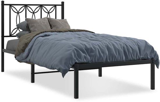 vidaXL Bedframe - Zwart - Metaal - 90x190 cm
