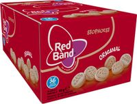 Red Band Stophoest snoep keelpastilles met zoethout en mentholsmaak - showdoos met 36 rollen à 40 g keeltabletten