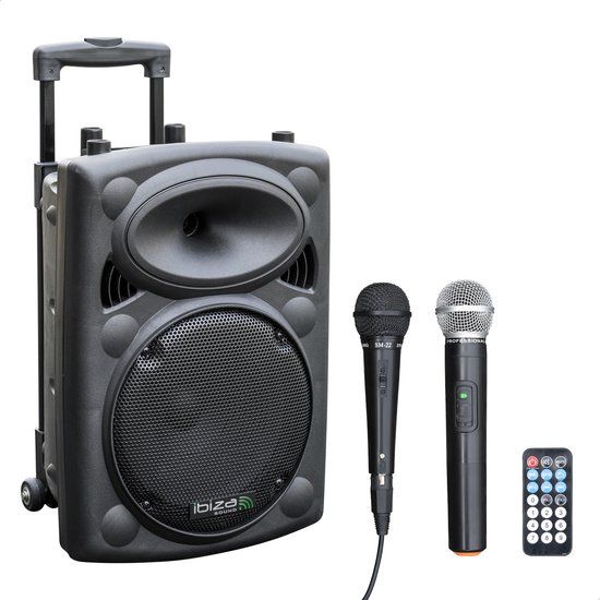 Ibiza Sound Mobiele geluidsinstallatie PORT10VHF-BT Max. 500W - Zwart
