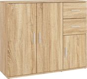 vidaXL Dressoir Sonoma Eiken 91x29,5x75 cm Bewerkt Hout