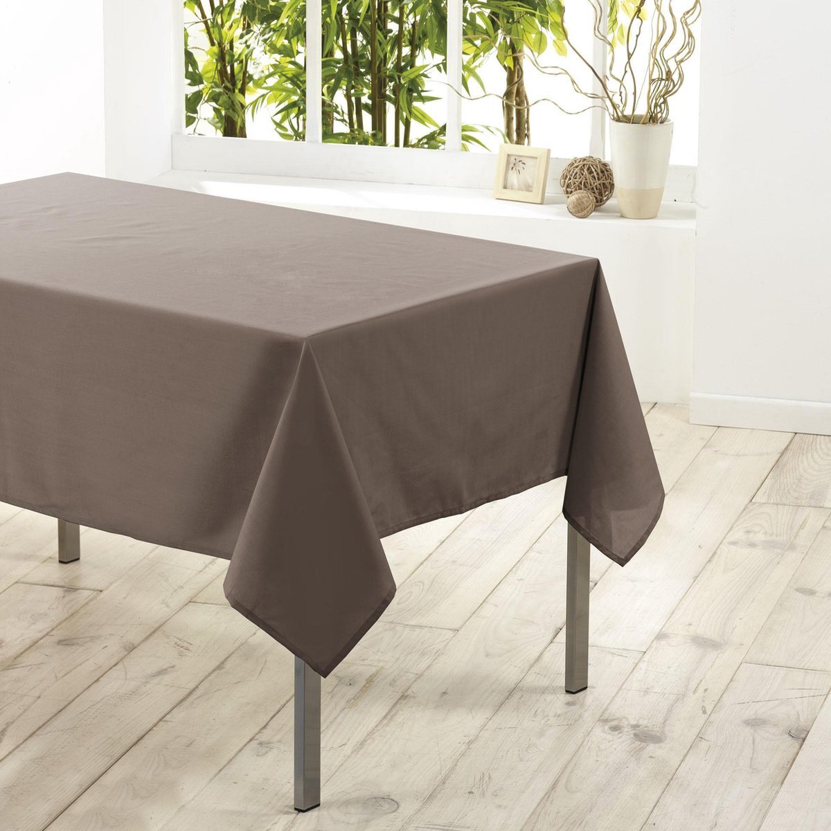 wicotex Tafellaken-Tafelkleed- textiel Essentiel taupe 140cmx250cm