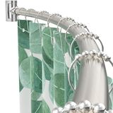 PrettyHome Verstelbare gebogen douchegordijnstang, roestvrij, uitbreidbaar, aluminium, metaal, douchestang, 96-183 cm, telescopisch design, uitstekend aanpasbaar voor badkamer, chroom