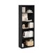 Furinno Gehry Boekenkast met 5 niveaus, boekenplank met verstelbare planken, zwart hout