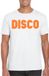 Bellatio Decorations Verkleed T-shirt heren - disco - wit - oranje glitter - jaren 70/80 - carnaval S