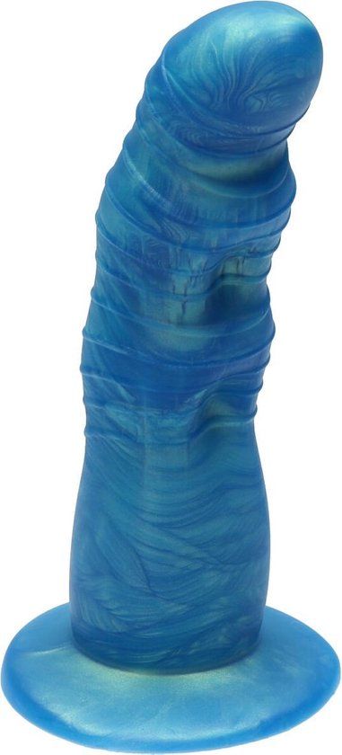Ylva & Dite - Rhea - Siliconen Dildo met zuignap - Made in Holland - Goud Blauw Metallic
