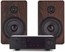AVCOM Solid State Amplifier with 5 Passive Speakers, Walnut