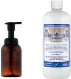 Claudius Cosmetics B.V. Zeepdispenser 300 ml amber bruin hervulbaar + 1 liter Bodylotion Hamam navulling