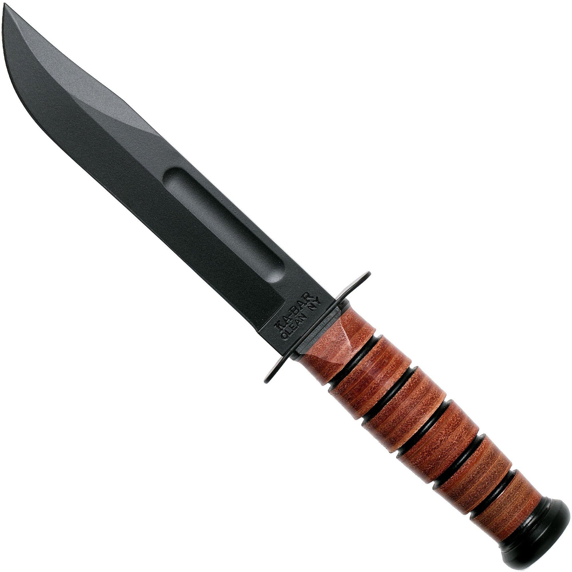Ka-Bar Single Mark 1320 plain edge - lederen foedraal