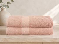The Linen Room Saunahanddoek – 100 x 150 cm – Set van 2 – 100% Katoen – 650 GSM Dubbelgetwijnd 20/2 Garen – OEKO-TEX® – Sauna, Wellness & Strand – Oudroze