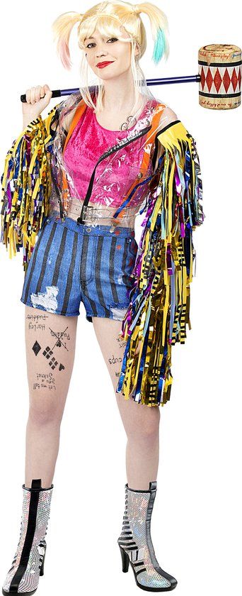 FUNIDELIA Harley Quinn Kostuum met Kwastjes - Birds of Prey - Maat XL - Vrouwen