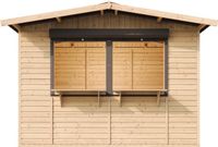 Timbela M150Z - Houten marktkraam - 6 m² - 263x336xH232 cm - met 2 afsluitbare rolluiken
