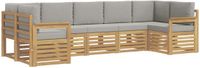 vidaXL Hoek loungeset 7 zitplaatsen Wit en lichtgrijs Polyester