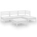 VidaXL 5-delige Loungeset Massief Grenenhout Wit