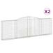 Syfax Gegalvaniseerde stalen gaasbakken, 2 stuks, afmetingen 400x30x120/140 cm