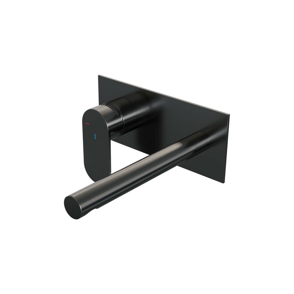 Brauer Gunmetal Edition inbouw wastafelkraan met rechte uitloop en brede staaf 20x9 gunmetal