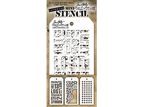 Stampers Anonymous Tim Holtz Mini Gelaagde Stencil Set #1