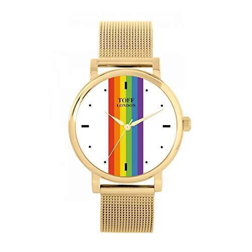 Toff London Pride Lineair horloge met witte stokken