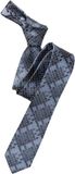 Venti Stropdas - Blauw - Grijs - Wit Dessin