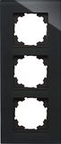 Kopp 405505014 3-voudig echt glazen frame zwart afdekframe, glas zwart