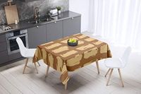 Bonamaison Tafelkleed, Anti-Mold, Sneldrogend, Waterdicht, 100% Polyester Tafellaken, Bruine tinten, 140 x 140 Cm - Ontworpen en Vervaardigd in Turkije