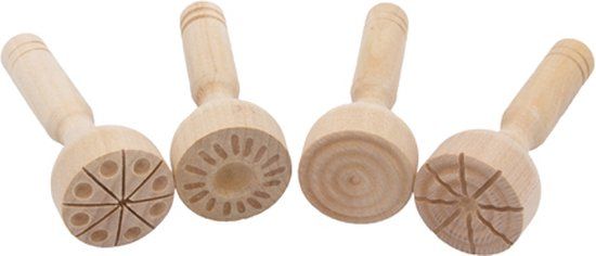 Eduplay - Patroonstempels - Set van 4 - Houten Stempels - Multicolor