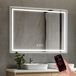 Miroir de salle de bain LED, 80x100 cm, avec Bluetooth, anti-buée, 3 couleurs, indice de protection IP44