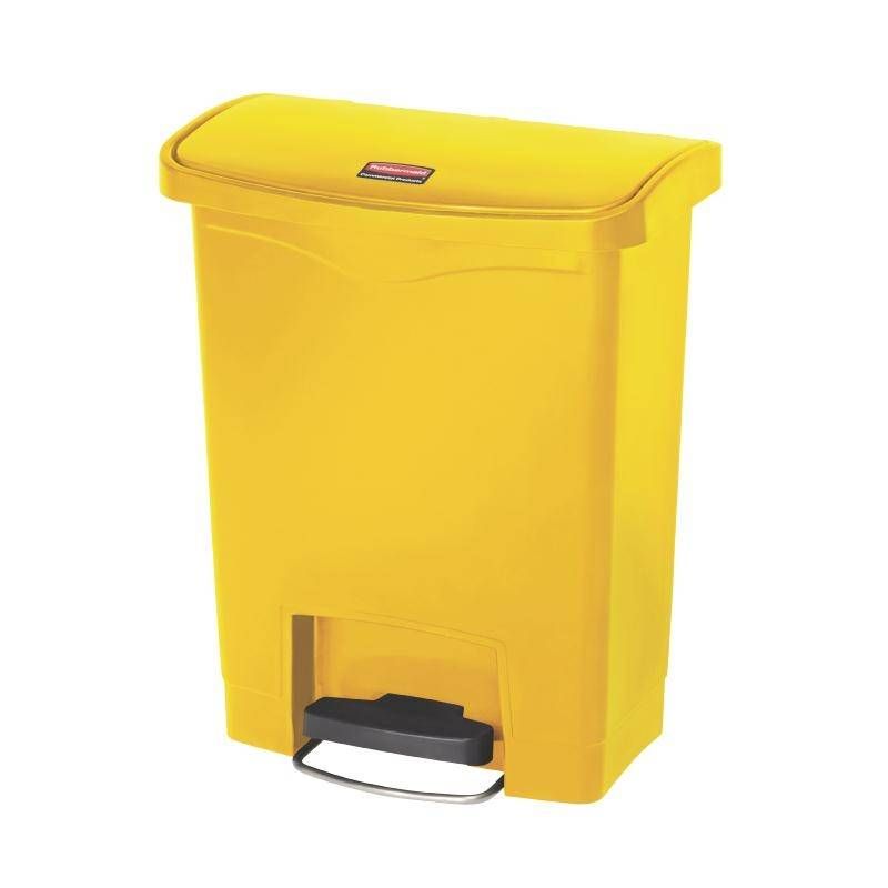 Rubbermaid Slim Jim Step On container Front Step kunststof 30 ltr geel