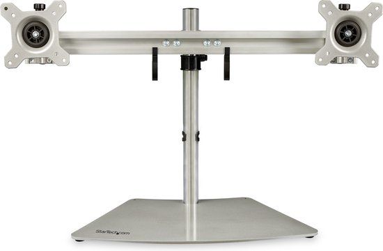 StarTech.com Dual Monitor Stand - Ergonomic Monitor Stand for Two VESA Screens up to 24" (8kg) - Silver
