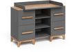 Vitalispa Malia Table à langer – 133 x 98 cm XL avec 4 tiroirs Gris/Artisanat