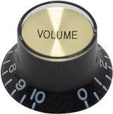 Boston KB-136-T Bellknop SG-model, zwart met gouden dop voor inch-type potaansluiting