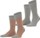 Esprit Fine Stripe 2-Pack gedessineerd katoen multipack sokken heren grijs - maat 43-46