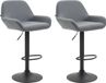 OutdoorMatch Luxe Barkruk Lillie - Gris - Noir - Set de 2