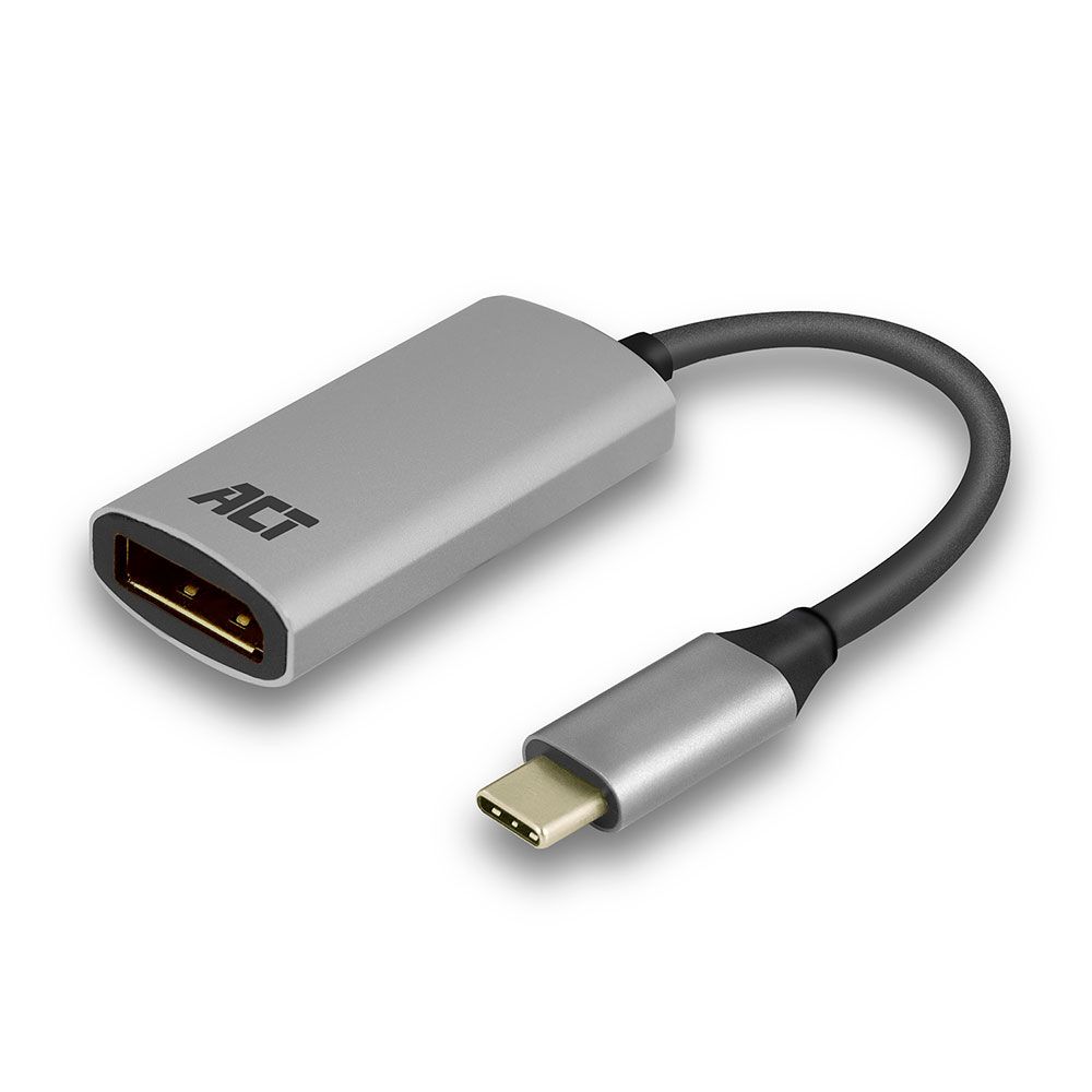 ACT AC7030 USB-C naar DisplayPort Adapter - 0.15m - Grijs