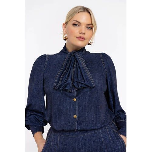 YOEK dark blue denim blouse