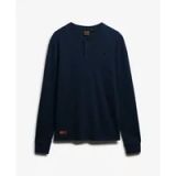 Superdry T-shirt met lange mouwen en halve knopen Vintage Logo