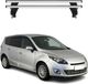 Omac Barres de toit transversales en aluminium pour Renault Grand Scenic III 2009-2013 Pre-fl – Antivol – Rainure en T – Testées City Crash – Charge max 50 kg Argent