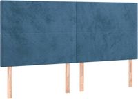 VidaXL Hoofdeind & Voeteind Donkerblauw Polyester/Hout 2000 mm x 50 mm x 1180-1280 mm