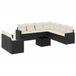 vidaXL 10-delige Loungeset met Kussens, Poly Rattan, Zwart