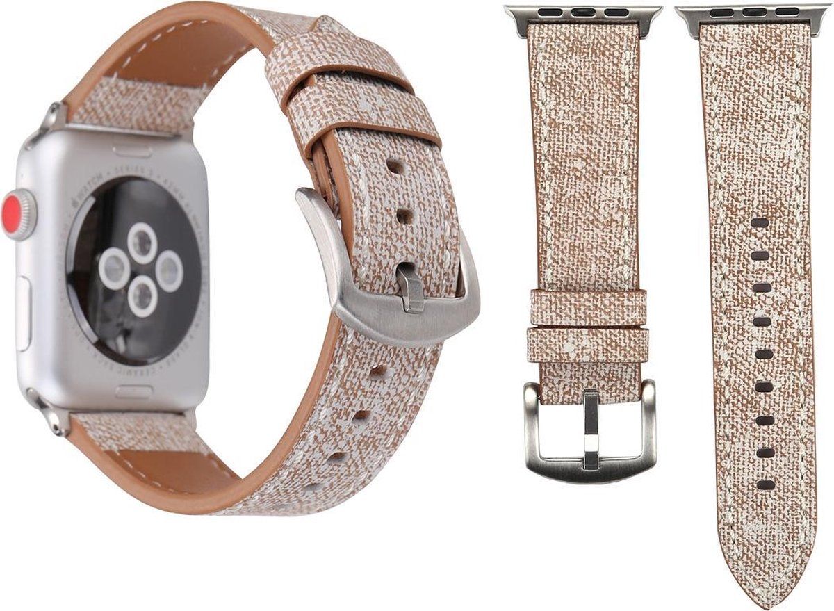 By Qubix Qubix Apple Watch Band - Denim Pattern - Light Brown - 38/40/41mm