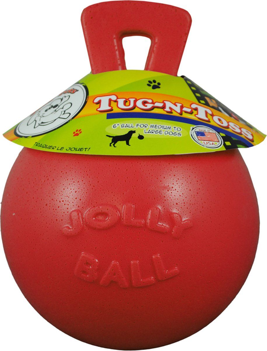 Jolly Ball Tug-n-Toss - Medium (6 inch) 15 cm rood