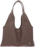 COCCINELLE Leren schoudertas Nell Handbag Grained Leather Warm Taupe