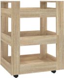 vidaXL Keukentrolley 60x45x80 cm bewerkt hout sonoma eikenkleurig