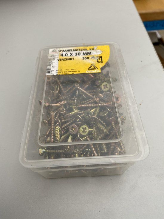 Deltafix Spaanplaatschroef 4.0 x 30 mm Verzinkt Platte Kruiskop PZ-2 200 stuks