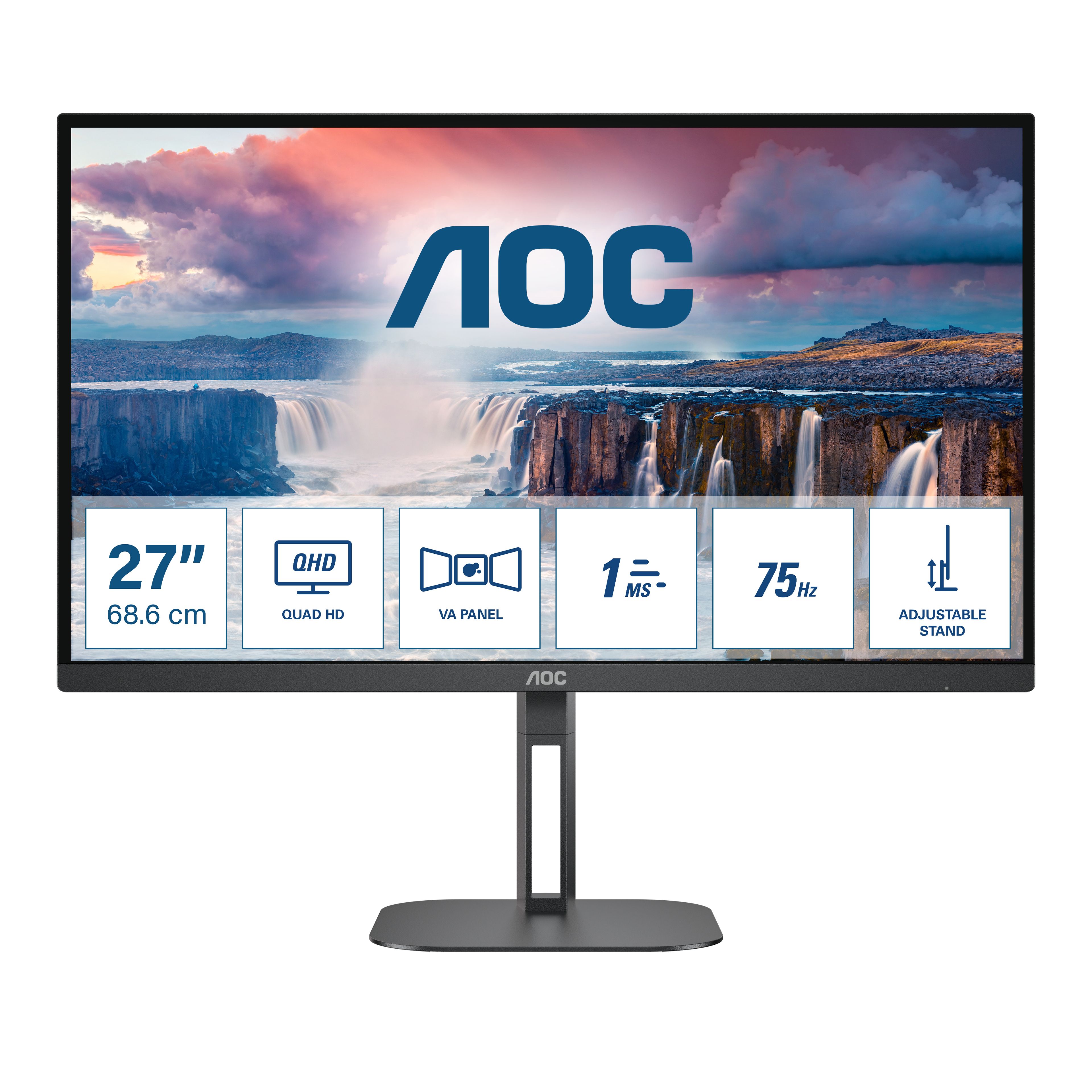 AOC Q27V5N - 27" Quad HD Monitor - 75Hz, VA, AMD FreeSync