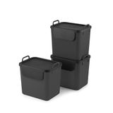 Jive Rotho Jive afvalscheiders - set van 3 stuks - 30 liter - grijs