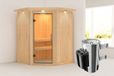 Karibu Nanja Sauna Porte en verre bronze Poêle 3,6 kW Commande intégrée